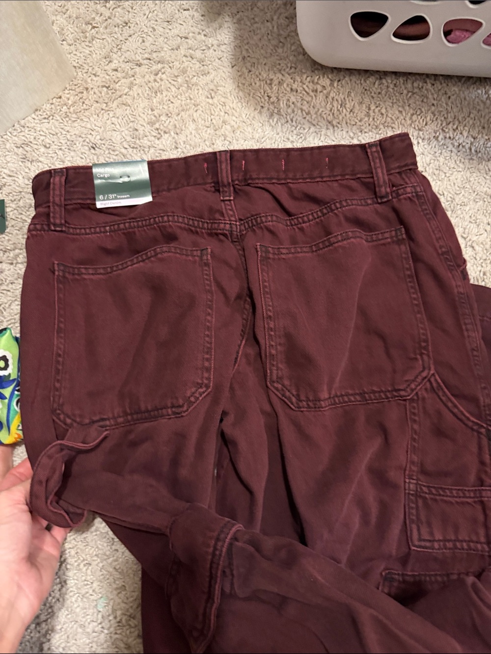 wild fable Burgundy Cargo Pants - Picture 6 of 14